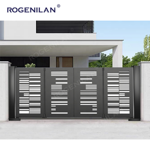 Rogenilan Aluminium Pliant Tuinpoort Barrière Portes Usine Allée Personnalisée Portes Extérieures <span class=keywords><strong>Prix</strong></span> Eingangstor - Product Image 1