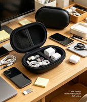 Étui rigide personnalisé en EVA pour câbles USB, organiseur électronique pour câbles de données, clés USB, chargeurs, écouteurs