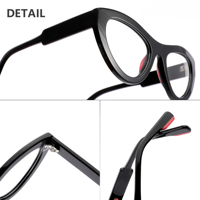 Lunettes de protection anti-lumière bleue pour femmes, monture en acétate œil de chat rétro noire sur mesure, logo personnalisé, vente en gros, marque privée, Sunray Bespoke