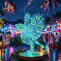 Sculpture lumineuse d'oiseau NUOWEI GLOW, sculpture lumineuse d'oiseau 3D pour la décoration de visites nocturnes dans les zoos et parcs à thème