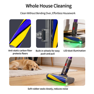 Brosse d'aspirateur avec lumière LED compatible avec les aspirateurs <span class=keywords><strong>Dyson</strong></span> V6 DC58, DC59, DC61, DC62, DC73, DC74, tête de brosse de remplacement - Product Image 3