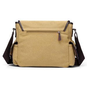Men's <b>Canvas</b> Laptop <b>Bag</b> Adjustable Strap Buckle Closure <b>Large</b> Capacity Messenger <b>Bag</b> for Office Workers and Students - Product Image 5