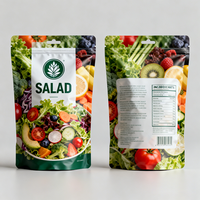 Sacs en plastique personnalisables à haute barrière pour aliments, sacs pour salades de légumes frais, pochettes verticales