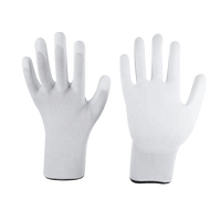 Gants de sécurité durables et respirants en PU gris 13G ESD, gants en PU noir pour travaux de construction