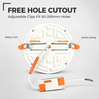 Spot encastrable sans cadre 3 CCT avec interrupteur DIP, corps en aluminium et boîtier en plastique, idéal pour les bureaux intérieurs