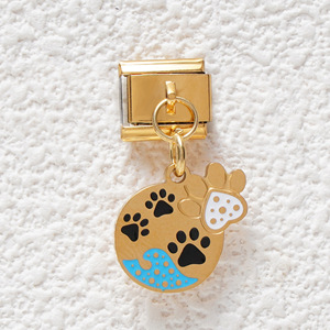 Fashion Charm Bracelet Stainless Steel Modular Pendant DIY Jewelry Accessories Dog Paw Roller Skate Design - Product Image 3