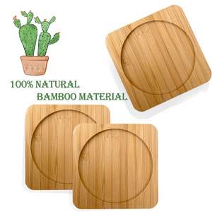Dessous de verres en bois de bambou non finis, tranches de bois de 3.5 pouces GOH <span class=keywords><strong>DODD</strong></span> pour l'artisanat naturel et décoration de mariage, paquet de 8 pièces - Product Image 4
