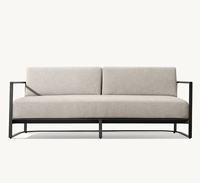 Juego de Muebles de Jardín de Aluminio Estilo Moderno, Venta Caliente de Fábrica en MÁLAGA, Muebles de Jardín de Lujo Contemporáneos, Sofá de Metal de Alta Gama