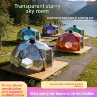 Dôme géodésique panoramique transparent en alliage d'aluminium, résistant aux UV, pour l'observation des étoiles, tente de camping modulaire, hébergement de voyage