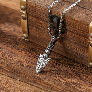 Gioielli vyking alla moda collana pendente a punta di lancia in acciaio inossidabile Heritage nordico mitologia norrena guerriero spirito collezione - Product Image 4