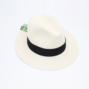 Chapeau Fedora Rétro en Laine Blanche pour Homme, Style <span class=keywords><strong>Vintage</strong></span>, en Feutre de Laine, pour Automne Hiver, Fêtes en Extérieur, Église, Simple et Élégant - Product Image 1