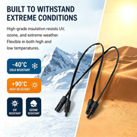 Câble solaire plat certifié TUV 4 mm² 6 mm² avec connecteur, fil d'extension photovoltaïque plat flexible pour système de panneaux solaires