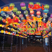 Lanternes de poisson artisanales d'extérieur et d'intérieur, décoration traditionnelle chinoise pour les festivals, arche de porte pour les restaurants et les parcs