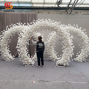 SMOOTH New Artificial Silk White Rose Flower Wall Indoor Outdoor <b>Wedding</b>/Christmas <b>Arch</b> for Backdrop Decoration - Product Image 1