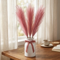 Herbe de la Pampa Artificielle Réaliste, Fausses Plumes de Roseau pour Bouquet de Mariage, Décoration Intérieure et Extérieure, Ornement de Jardin, Herbe Artificielle