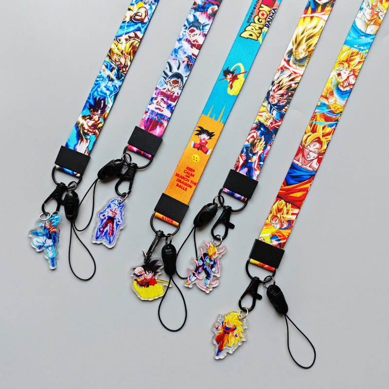 Lanyards Accessories Anime Cool Cartoon Dragon Satin Lanyard Anti-Lost Card Holder Phone Neck Lanyards Custom Pendant
