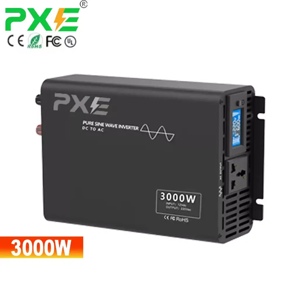 PXE-inversor de energía Solar de onda sinusoidal pura, alta eficiencia, 4000W, 3000W, fuera de la red, DC, AC12v, 220V, 3Kw, 4kw, fabricante