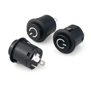 שחור עם אור חור 22mm מפתח מתג להתחיל את 16A 250V לחיץ מתג עם אחד מפתח