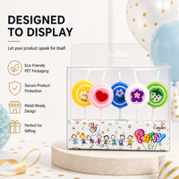 Lot de 5 bougies d'anniversaire en forme de sucette, décorations de gâteau imprimées mignonnes pour la décoration de fêtes d'enfants