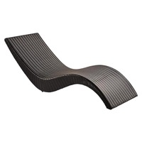 Chaise en rotin pliable en forme de S moderne canapé en bois pour jardin piscine plage-chaise longue d'extérieur