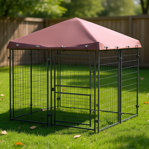 Enclos pour chien d'extérieur 4,6x5, cage en métal avec auvent imperméable, enclos pour animaux de grande race - Product Image 2