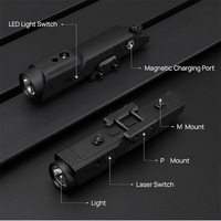 Lampe torche tactique LED en aluminium de 2000 lumens avec laser vert, montage P M LK, longue autonomie, combo lumière laser