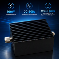 Atténuateur fixe 100W, type N, mâle vers femelle, DC-6GHz, 50 Ohm, plaqué noir, montage sur tablette pour test RF