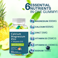 BioLex Gummies à absorption élevée de calcium, magnésium, zinc et vitamine D3 pour le soutien musculaire et osseux, marque privée