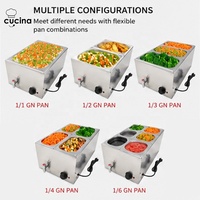 CUCINA Bain-marie électrique portable commercial en acier inoxydable pour restaurant, buffet, traiteur