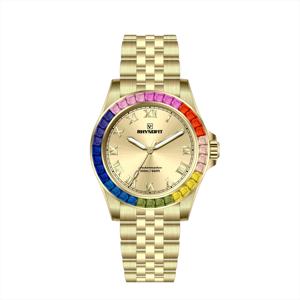 Bracelet en acier inoxydable 316L bicolore, boîtier NH35, cristal saphir, diamant arrière pour montre de plongée modifiée personnalisée avec diamants - Product Image 3