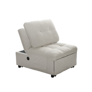 <b>Single</b> <b>Sofa</b> <b>Bed</b> Soft Teddy Fabric Built in Usb Port Side Pocket Air <b>Sofa</b> - Product Image 6