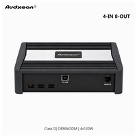 Amplificateur DSP de voiture de classe D 4 entrées 8 sorties, processeur audio 4 canaux, puce AKM japonaise, entrée haut niveau, OEM ODM, vente en gros