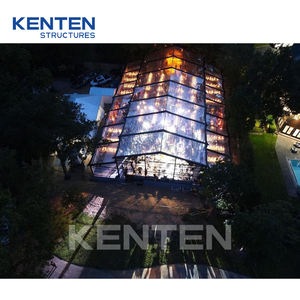 KENTEN 25x25 büyük siyah alüminyum ve cam Marquee düğün çadırı 10x30 10x40 olaylar düğün için çar Metal çadır 300 400 kişi - Product Image 4
