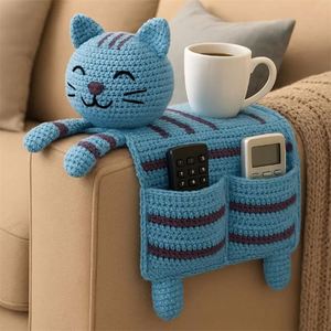 Bolsa de Almacenamiento para Reposabrazos, Organizador de Sofá con Portavasos, Diseño de Perro Tejido a Crochet, Novedad 2026 - Product Image 5
