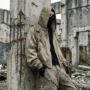 <span class=keywords><strong>Felpa</strong></span> <span class=keywords><strong>con</strong></span> Cappuccio in Cotone da Uomo, Stile Post-Apocalittico Unisex, <span class=keywords><strong>con</strong></span> Zip e <span class=keywords><strong>Bottoni</strong></span>, Felpe di Alta Qualità <span class=keywords><strong>con</strong></span> Cerniera - Product Image 2