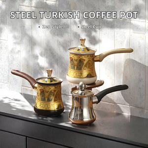 Cafetera Turca Reutilizable de Acero Inoxidable con Tapa, Diseño Zen Asiático, 1 Pieza, Taza para Leche, Té, Chocolate, Mantequilla - Product Image 2