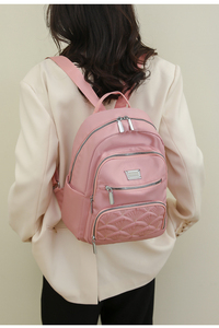 Camping Baby Plain Cheap Polyester Promotional Simple <strong>Brown</strong> Plaid Shoulder <strong>Backpack</strong> - Product Image 6