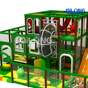 Aangepaste Commerciële Indoor Kids Speeltuin, Grote Indoor Speeltuin Glijbaan Met Veel Games En Ballenbad