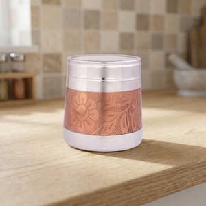 Boîte alimentaire ronde en acier inoxydable, hermétique, motif oriental sculpté, 1 couche, pour conserver la fraîcheur - Product Image 5