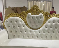 Sofá de lujo de la boda de la sala de estar Sofá dorado del Trono del novio de la novia para el evento de la boda