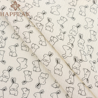 HAPPEAK Mousseline Tissu Rouleau Lapin Imprimé Léger Coton Double Gaze Tissus Textile pour Vêtements
