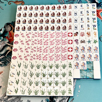 Collection de Mahjong de 160 pièces, tuiles en acrylique superposées de qualité supérieure, inspirées des paysages côtiers, pour adultes, femmes, cadeaux de vacances et de pendaison de crémaillère