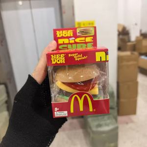 ของเล่นบีบคลายเครียดรูปทรงลูกบาศก์น่ารัก Needoh X <span class=keywords><strong>McDonalds</strong></span> แฮมเบอร์เกอร์ น้ำตาลข้าวโพด น้ำแข็งก้อน บรรเทาความวิตกกังวล คลายเครียด บีบแล้วคืนรูปช้า สีสันสดใส - Product Image 1