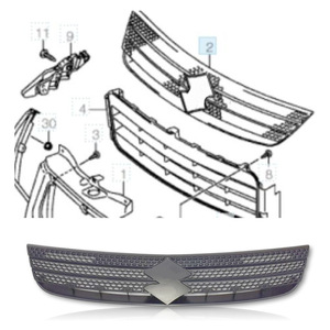 Grille noire mate Suzuki SX4 2006-2011, pièce de pare-chocs avant en ABS, 7174179J000CB - Product Image 3