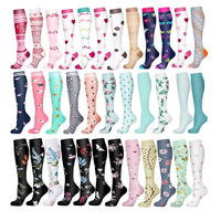 Chaussettes de compression en nylon colorées sur mesure, hauteur genou, 15-20 mmHg, pour infirmières, course à pied, voyage et vol