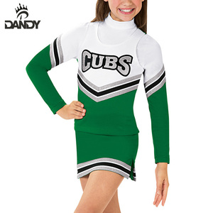 Uniformes Cheer personnalisés de haute qualité et bon marché pour jeunes Service OEM <span class=keywords><strong>Tenue</strong></span> de Cheerleading pour enfants avec haut et jupe - Product Image 2