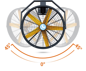 120cm業務用金属ドラムファンモーター、商業用ジム、倉庫用、首振り式空気循環、大風量、AC電源 - Product Image 2