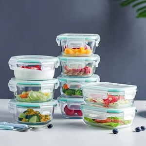 Recipientes de Vidrio Herméticos <span class=keywords><strong>para</strong></span> Preparación de Comidas, Aptos <span class=keywords><strong>para</strong></span> Microondas, Libres de BPA, con Tapa, <span class=keywords><strong>para</strong></span> Almacenamiento de Alimentos, Lonchera - Product Image 1