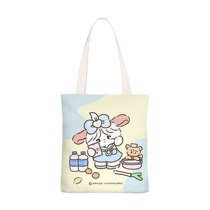 MK055 Toptan Kawaii Karikatür Mikko Kanvas Çanta Sevimli Taşınabilir Büyük Kapasiteli Bez Çanta Öğrenci Kitap Saklama Çantası Fermuarlı - Product Image 1