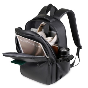 <span class=keywords><strong>Zaino</strong></span> da <span class=keywords><strong>Uomo</strong></span> per Sport all'Aperto con Logo Personalizzato, Borsa per Computer in <span class=keywords><strong>Pelle</strong></span> PU Nera, Impermeabile, per Viaggi d'Affari e Laptop - Product Image 2